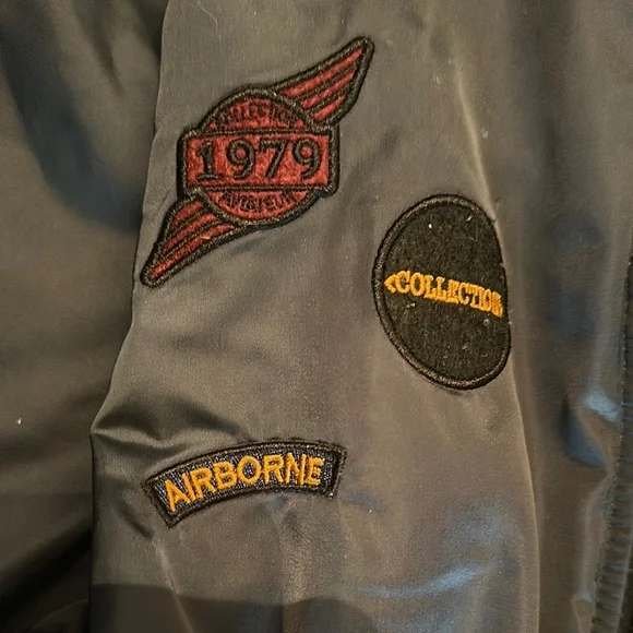 Kevitle Men’s NASA Collection Zip Up Flight Bomber Jacket Burgundy Size S - Picture 4 of 11